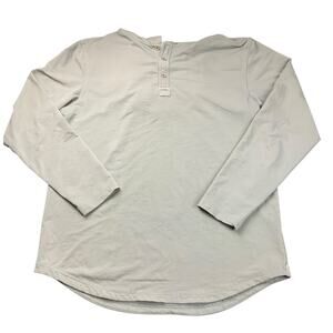 BYLT Mens Hooded Henley Shirt Sage Green Long Sleeve Pullover Hoodie Casual